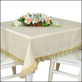 田园餐桌布正方形桌布布艺椭圆形长方形台布餐桌布蕾丝花边可定做