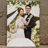 传统纯手绘油画定制 手绘油画 婚纱照 人物肖像 风景人物来图定制
