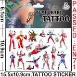 日本奥特曼Ultraman卡通动漫纹身防水贴纸儿童益智早教纹身贴画