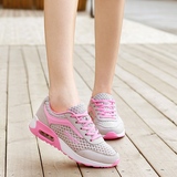 女士透气系带休闲运动鞋子大童少女中学生跑步鞋网面气垫鞋女鞋子