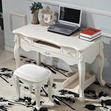 欧式白色书桌法式电脑桌 家用办公桌卧室书房台式抽屉田园写字台