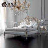 全实木床 新古典床欧式床双人床1.8米 雕花美式床家具拉扣设计