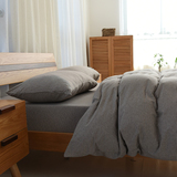 秋冬纯棉四件套家纺 日式条纹无印良品简约床笠床单被套床上用品