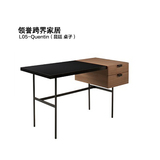 书桌 简约现代北欧钢架办公桌电脑写字台带抽屉柜子北京家具定制