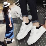 2016爆款小白鞋子韩版厚底运动板鞋女式跑步休闲鞋学生松糕单鞋