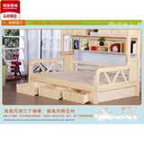 松木儿童储物床高低床带柜子衣柜床子母床学生床多功能组合床
