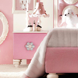 儿童套房 女孩房欧式美式地中海实木可定制家具粉色象牙白床头柜