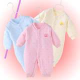 婴儿连体衣春秋宝宝哈衣新生儿衣服0-3个月爬服睡衣纯棉保暖满月