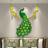 创意孔雀亚克力3d立体墙贴画餐厅墙上客厅卧室沙发背景墙纸装饰品