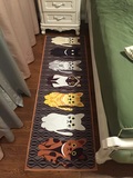 2016个性卡通可爱猫咪厨房长方形防滑卧室床边地垫图案超薄地毯
