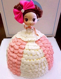 成都芭比冰雪奇缘美人鱼娃娃生创意儿童日蛋糕成都配送水果夹层