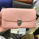 韩国代购女包2016夏新款粉色白色真皮牛皮多卡位链条斜跨小包包