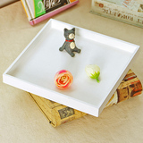 zakka杂货欧式木质收纳盒托盘纯白色正方形托盘梳妆台首饰盒化妆