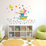 卡通动漫可爱动物小猫字母儿童房幼儿园布置装饰墙壁装饰墙贴纸画