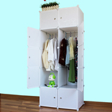 折叠衣柜简易布艺 塑料组合衣橱实木收纳柜子成人树脂组装钢架