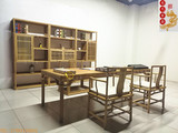 老榆木实木免漆书法画案新中式书桌简约办公桌仿古禅意茶桌椅精品