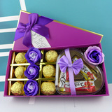 德芙巧克力礼盒装七夕情人节礼物送女友创意零食生日礼物玫瑰花