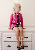正品代沟 欧洲童装Dolly 2016新款秋季女童羊绒珍珠套装 可亲子