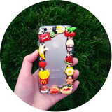 创意手工自制奶油边框iPhone6/6sPlus全包边透明背板手机壳
