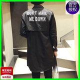 2016韩版长款宽松大码风衣男青年休闲春装外套学生个性薄款上衣潮