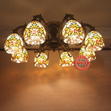 高斯特蒂凡尼美式复古多头吸顶灯矮户型3-8头客厅卧室吸顶灯灯具