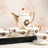 高档骨瓷咖啡杯具套装新古典欧式简欧法式美式样板房软装饰品摆件