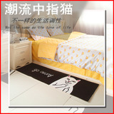 潮牌中指猫房间地毯门垫个性创意榻榻米地毯卧室床边长方形可机洗
