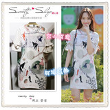 16年夏季新款韩国M*NE时尚气质显瘦立体印花原单连衣裙MQ1-WE026