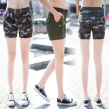 夏装新款韩版多口袋外穿休闲迷彩短裤女运动军装裤显瘦直筒短热裤