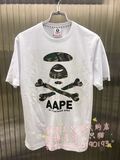 6折起 香港代购 Aape 16夏 男装纯棉迷彩猿人字母印花短袖T恤2615