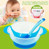 宝宝婴儿童新生儿餐具套装吸盘碗感温软头勺子叉汤匙防滑母婴用品