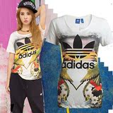 幸运叶子Adidas/阿迪达斯三叶草女子运动休闲短袖T恤S18507 HS
