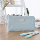 韩国创意小清新帆布笔袋铅笔盒 简约学生文具女生拉链化妆包钱包