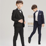 儿童西服套装黑色韩版中大童男童西装五件套男孩钢琴演出礼服正装