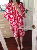 二套包邮 外贸原单日本夏女装甚平和服浴衣套装 汗蒸服樱花泡泡纱