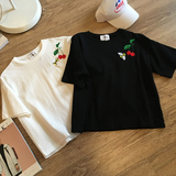 2016夏季新款女装韩版宽松小蜜蜂樱桃短袖t恤女半袖体恤潮上衣