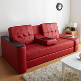 小户型多功能折叠沙发床 日式宜家简约PU皮艺沙发床 组合沙发双人