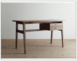 纯实木书桌 日式黑胡桃木 橡木电脑桌 储物书桌写字台办公桌家具