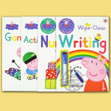 英文原版儿童绘本 粉红猪小妹 Wipe Clean Set 启蒙练习书 4册