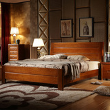 胡桃木实木床1.8米双人床大床现代中式1.5米全实木气动高箱储物床