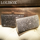 LOLIBOX定制水钻特闪亮手拿包晚宴包欧美高档晚装方盒包斜跨女包