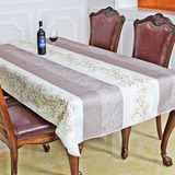 欧式大气高档长方形圆形台布素色防水布艺面料厨房客厅定制歺桌布