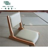 榻榻米实木日韩式家具和室椅无腿椅靠背电脑地板椅折叠椅绿色飘窗