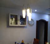 现代简约LED水晶灯餐厅灯具现代艺术吊灯现代时尚饭厅灯玻璃灯饰
