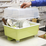 沃之沃加大号厨房置物架 加厚塑料沥水碗架角架碗盘架整理架柜子