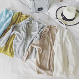 【FEELROOM】夏季女装新款 闪光丝 薄料纯色短款7分袖针织开衫女