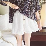 【FEELROOM】 夏季女装新款 刺绣花设计宽松裤腿雪纺裙裤短裤女