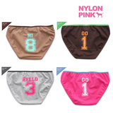 韩国代购新款NYLON PINK专柜正品运动字母纯棉底裤三角裤女士内裤