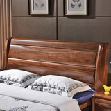 谷珀 全实木床 黑胡桃木床 双人床1.5米1.8米 高箱床婚床现代简约