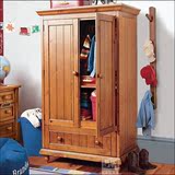 特价美式实木松木橡木双门儿童衣柜定制定做上海苏州背景实木家具